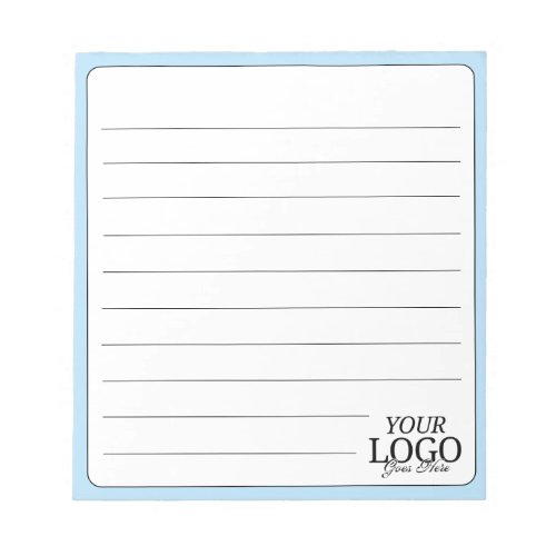 Simple Elegant Blue Logo Lined Business  Notepad