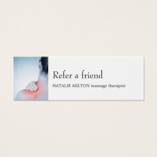 Simple Elegant Blue Massage Therapis Referral Card (Front)