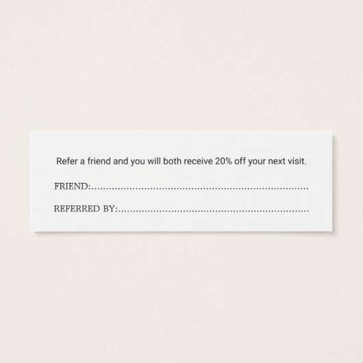 Simple Elegant Blue Massage Therapis Referral Card (Back)