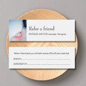 Simple Elegant Blue Massage Therapis Referral Card