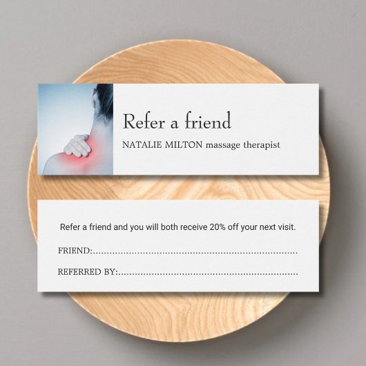 Simple Elegant Blue Massage Therapis Referral Card