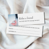 Simple Elegant Blue Massage Therapis Referral Card