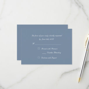Simple Elegant Blue Party RSVP Invitation Card