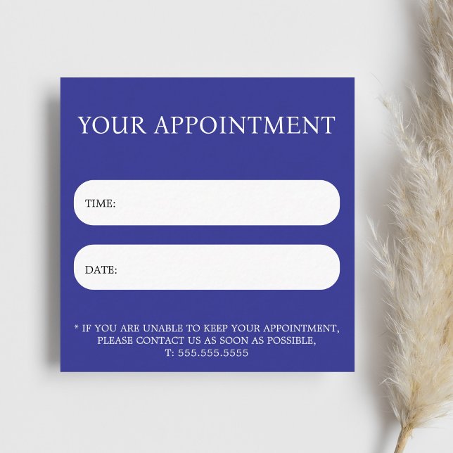 Simple Elegant Blue White Salon Spa Appointment Card (Creator Uploaded)