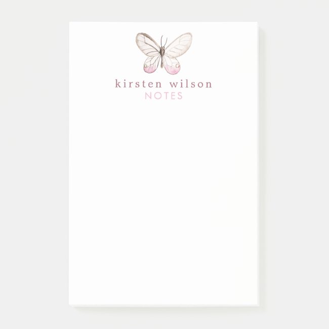 Simple & Elegant Blush Butterfly Notes