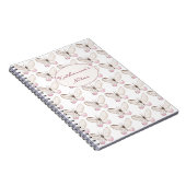 Simple & Elegant Blush Butterfly Pattern Notebook (Right Side)
