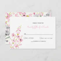 Simple Elegant Blush Floral Wedding Invitation