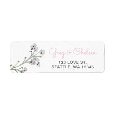 Simple Elegant Blush Floral Wedding Label