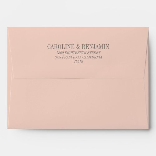 Simple Elegant Blush Gray Wedding Return Address Envelope