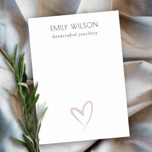 Simple Elegant Blush Heart Blank Jewelry Display Business Card