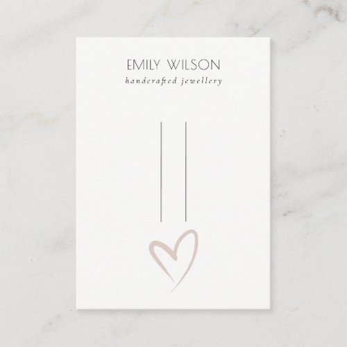 Simple Elegant Blush Heart Hairclips Pin Display Business Card