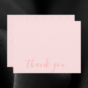 Simple Elegant Blush Pastel Pink "Thank You" Note Card