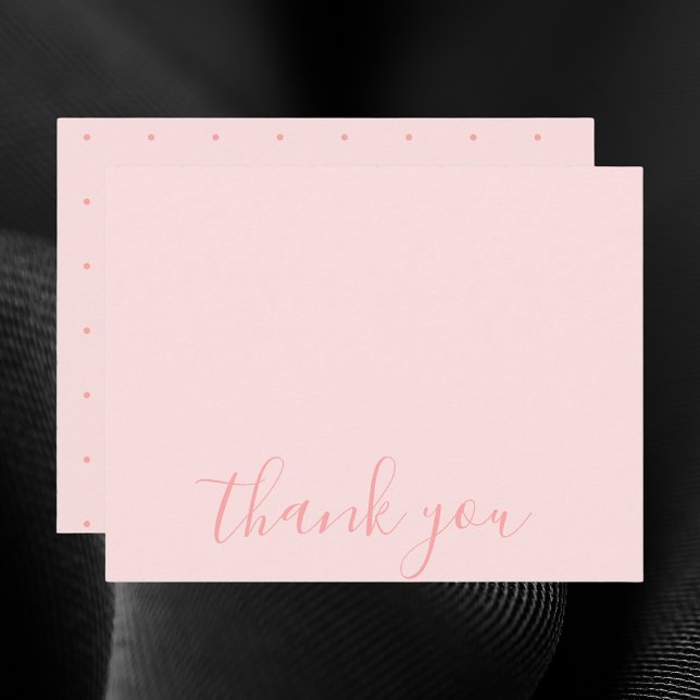 Simple Elegant Blush Pastel Pink "Thank You" Note Card (Creator Uploaded)
