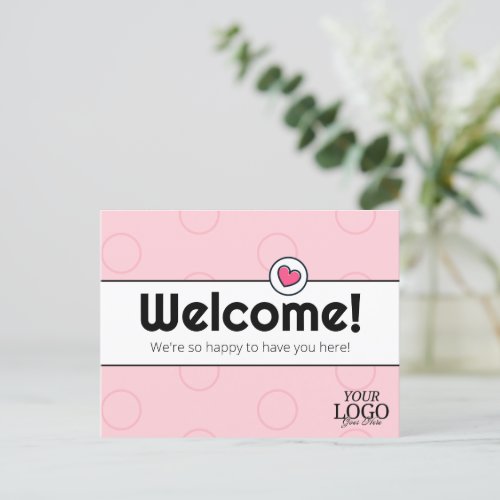 Simple Elegant Blush Pink Business Welcome  Postcard