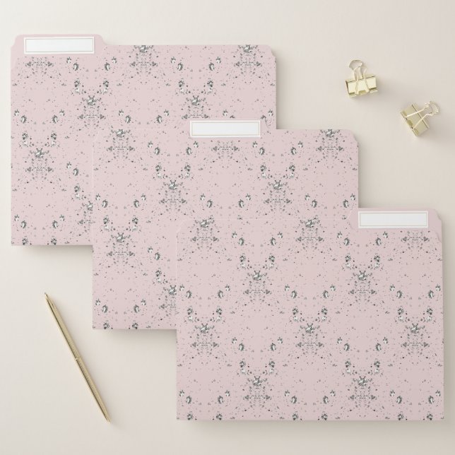 Simple Elegant Blush Pink Glitter Pattern File Folder (Set)