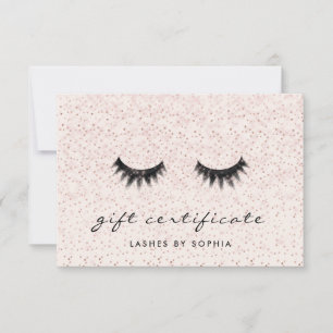Simple Elegant Blush Pink Lashes Gift Certificate
