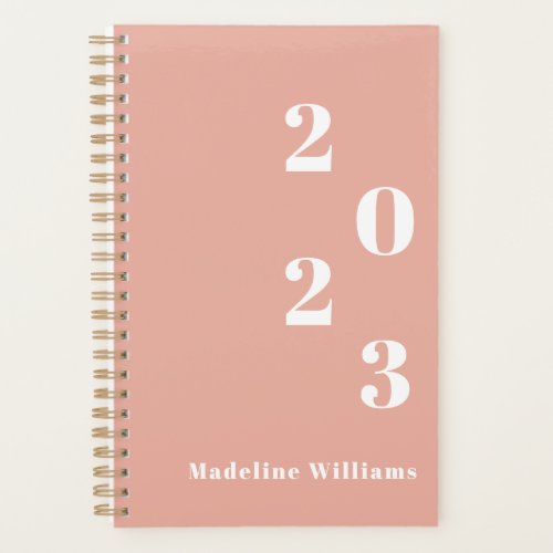 Simple Elegant Blush Pink Monogram Name Modern Planner