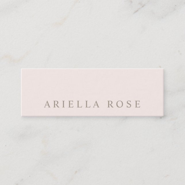 Simple Elegant Blush Pink Professional Mini Business Card (Front)