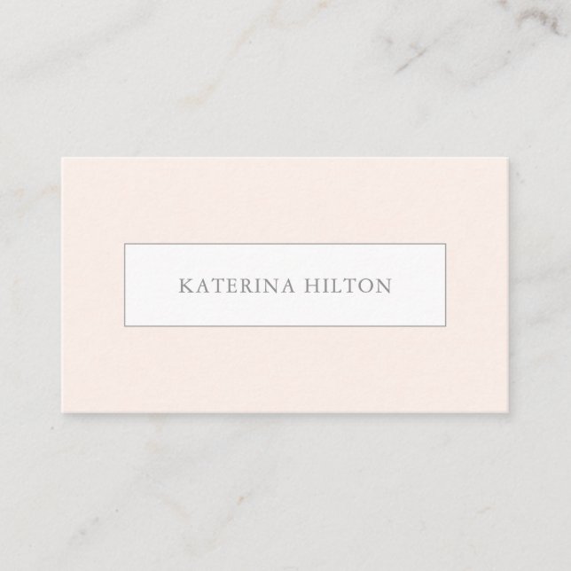 Simple Elegant Blush Pink Professional Minimalist Business Card (Front)