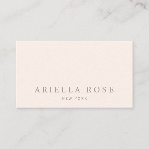 Simple Elegant Blush Pink Professional Minimalist Business Card