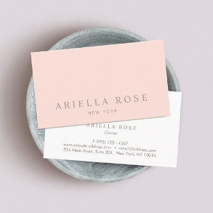 Simple Elegant Blush Pink Professional Minimalist Business Card