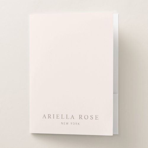 Simple Elegant Blush Pink Professional Minimalist  Pocket Folder
