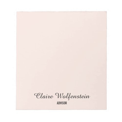 Simple Elegant Blush Pink Professional Notepad