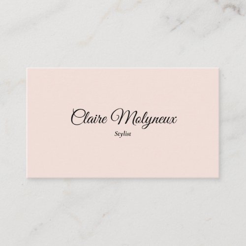 Simple Elegant Blush Pink Professional Script Business Card