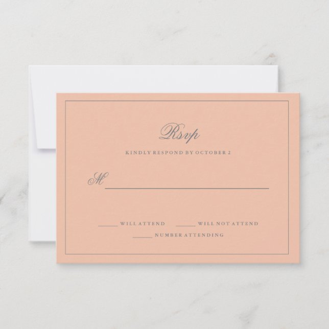 Simple Elegant Blush Pink Wedding RSVP (Front)