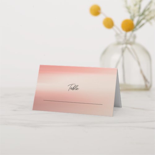 Simple Elegant Blush Rose Wedding Table Place Card