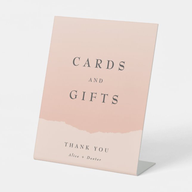 Simple Elegant Blush Wedding Cards and Gifts Sign (Front)
