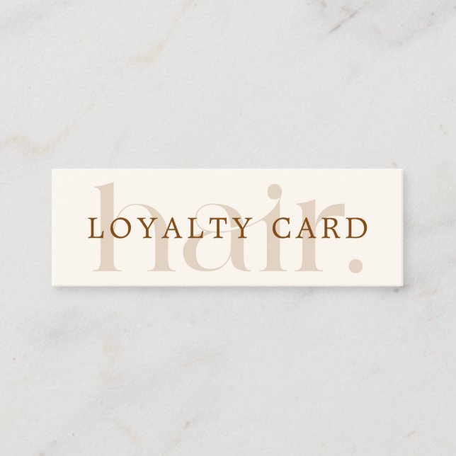 Simple Elegant Boho Brown Beauty Flat Loyalty Card (Front)
