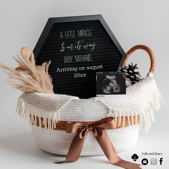 Simple elegant boho pregnancy announcement  (Creator Uploaded)