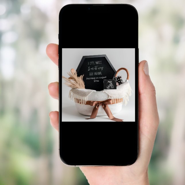 Simple elegant boho pregnancy announcement  (Front Digital)