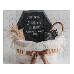 Simple elegant boho pregnancy announcement gift jigsaw puzzle