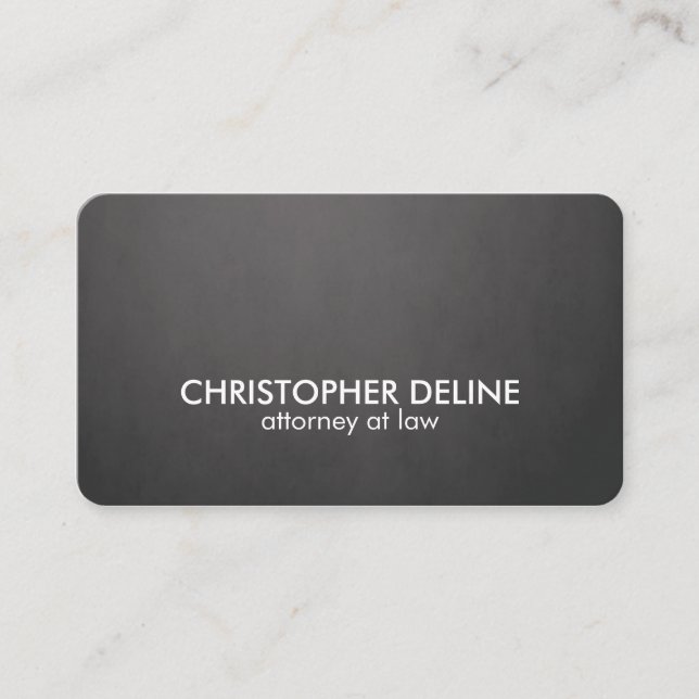 Simple Elegant Bold Texture Gray White Consultant Business Card (Front)