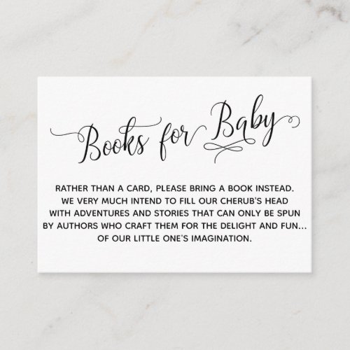 Simple Elegant Books for Baby Request Enclosure Card
