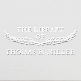 Simple Elegant Botanical Custom Library Book Embosser