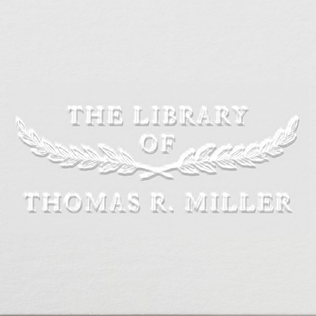 Simple Elegant Botanical Custom Library Book Embosser (Design)
