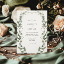 Simple Elegant Botanical Wedding Invitation