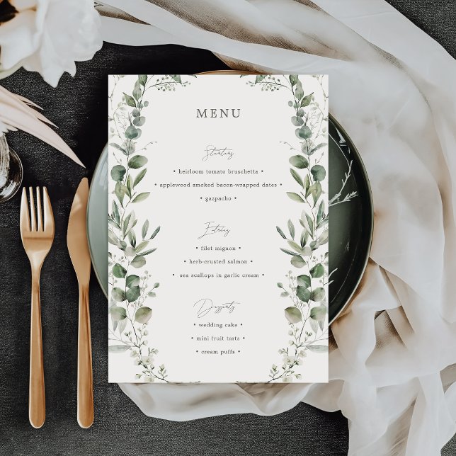 Simple Elegant Botanical Wedding Menu (Creator Uploaded)