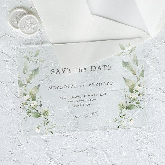 Simple Elegant Botanical Wedding Save the Date (Creator Uploaded)