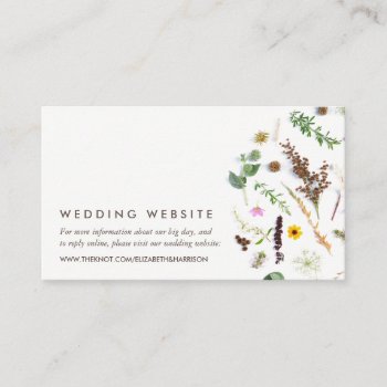 Simple Elegant Botanical Wild Flower Wedding Enclosure Card by StampedyStamp at Zazzle