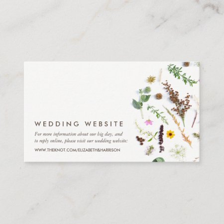 Simple Elegant Botanical Wild Flower Wedding Enclosure Card
