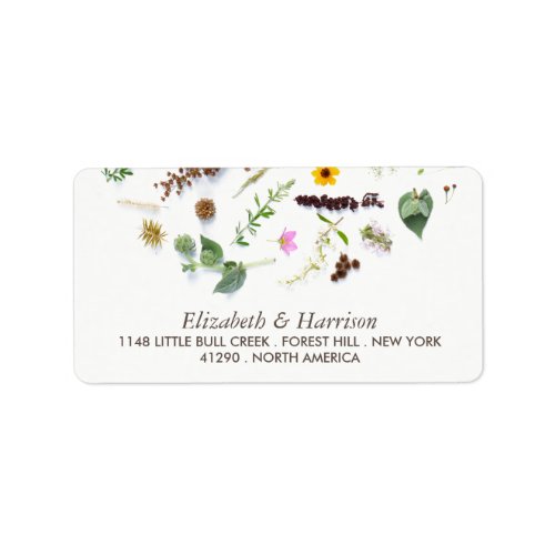 Simple Elegant Botanical Wild Flower Wedding Label