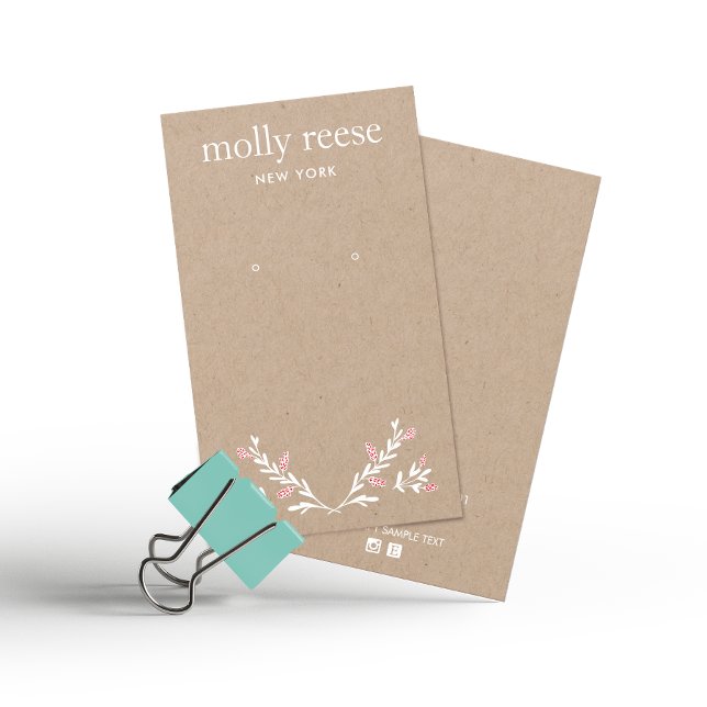 Simple Elegant Branch Kraft Earring Display Card (Creator Uploaded)