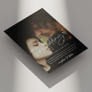 Simple & Elegant Brick Overlay Photo Wedding Invitation