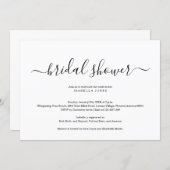 Simple Elegant Bridal Shower Invitation (Front/Back)