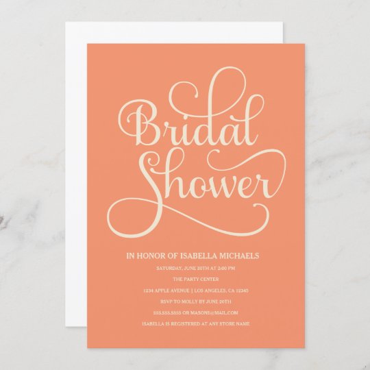 Simple Elegant Bridal Shower Invitation