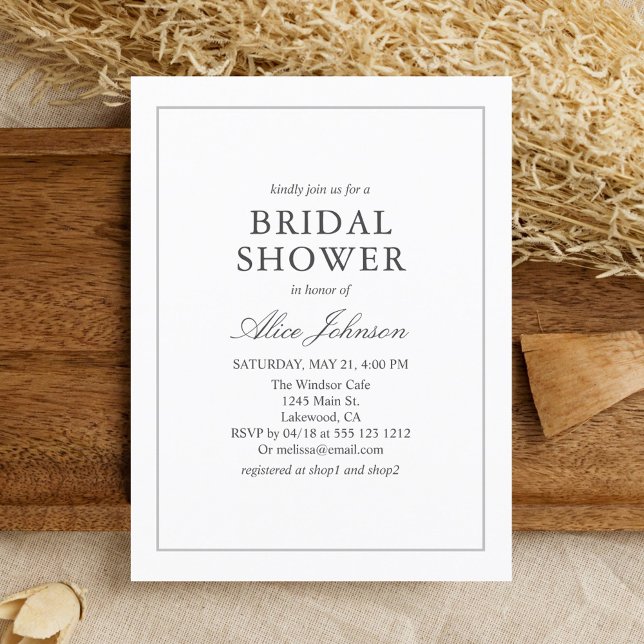 Simple Elegant Bridal Shower Invitation Postcard (Creator Uploaded)